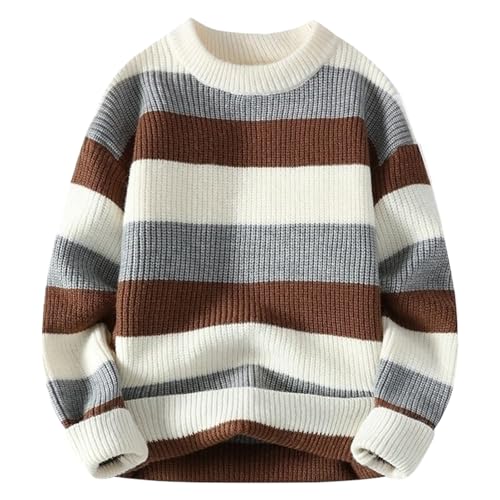Men's Striped Sweater O-Neck Casual Knit Pullovers Knitted Sweater Men Autumn Winter Warm Tops