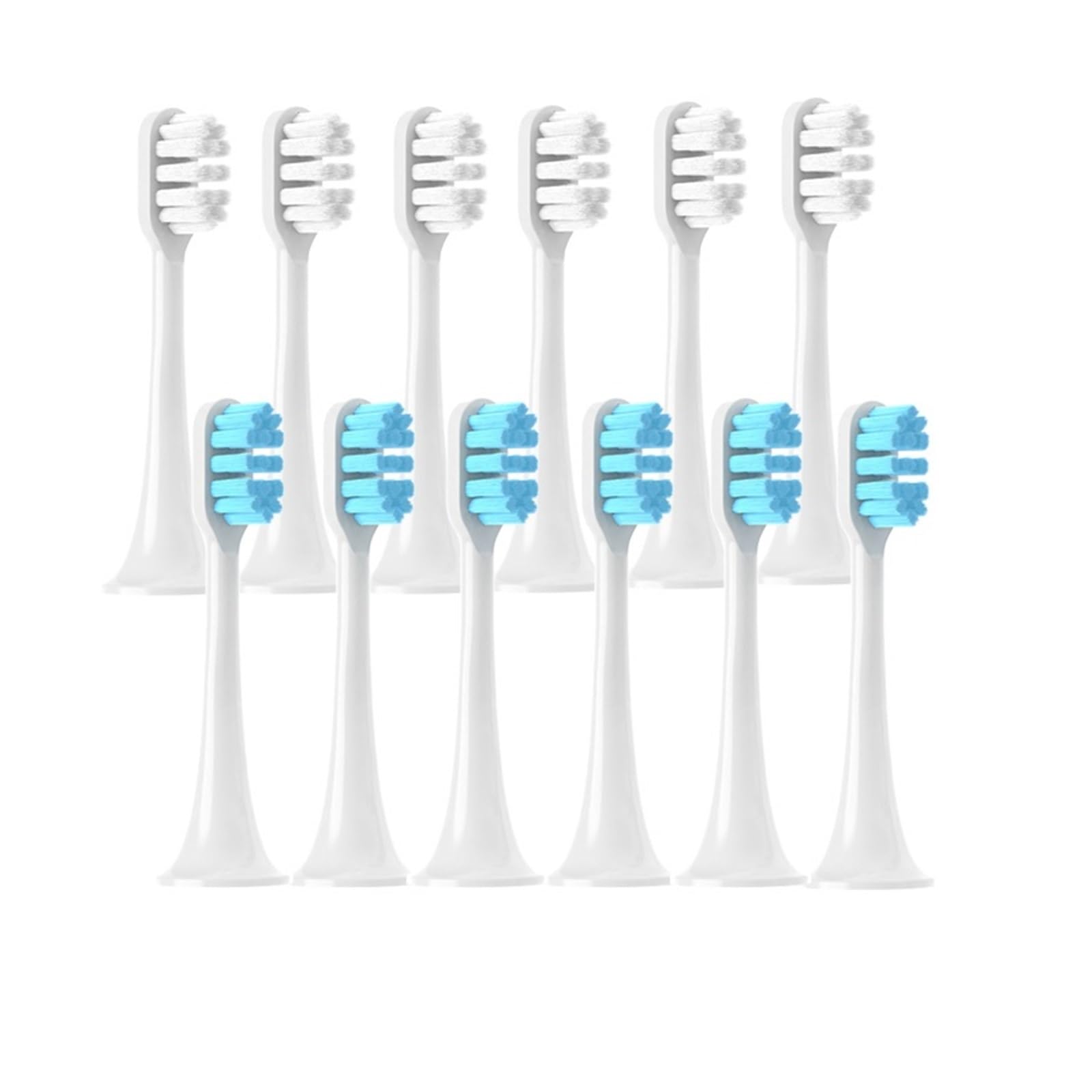 tianwandong 12 sztuk wymiennych końcówek szczoteczki do T300/T500/T700 Sonic Electric Tooth Soft Bristle Caps Vacuum Pack Nozzles(6White6BlueD)