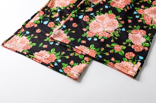 Image of Vozanet Women's V Neck Sexy Pajamas Capri Sets Mexican Style Floral Sleepwear 2PCS Totem Casual Nighty Plus Size M to 5XL