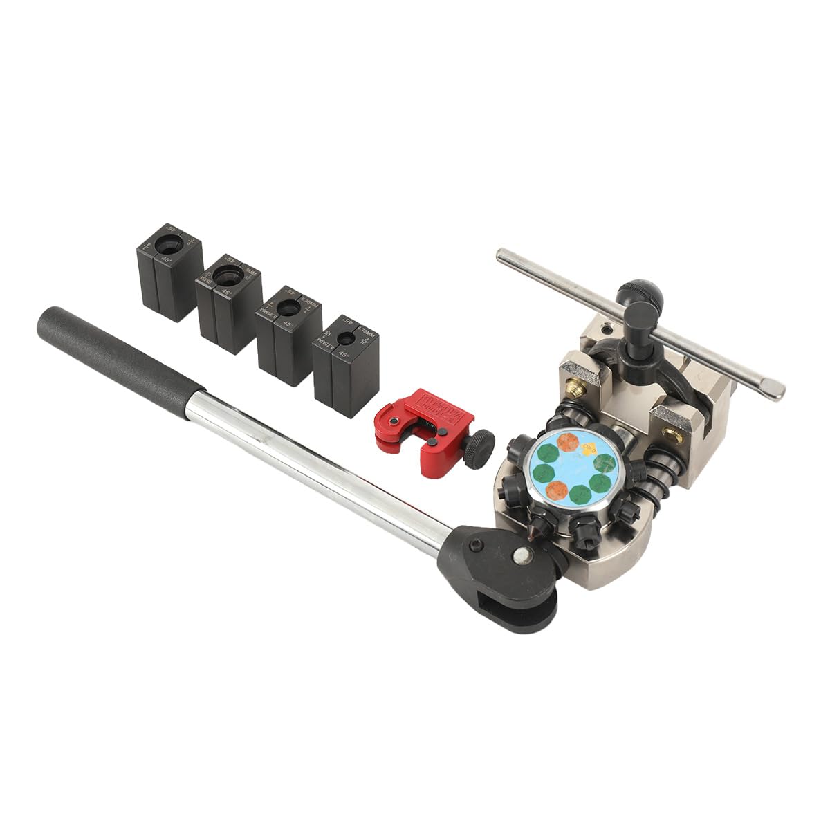 Strumento Professionale Flaring Tool per Il Cambio dei Freni, Svasatore Tubi Freni Professionale a 45° Kit,per Svasatura Semplice, a Bolla e Doppia (Ø 4,75mm/6,35mm/8mm/9,5mm)