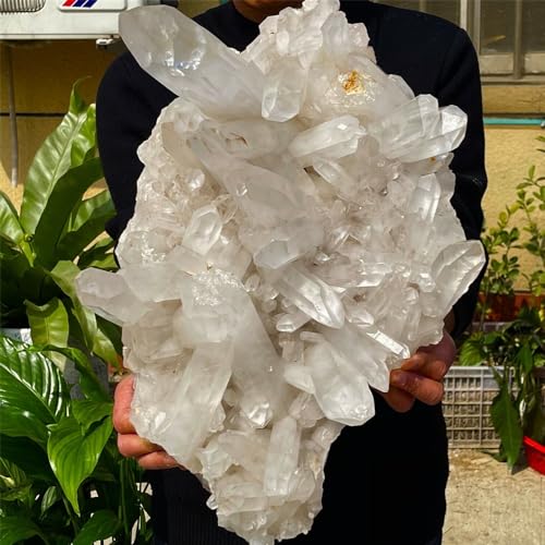 Cluster de quartz blanc 600g, cristal mineral de collection