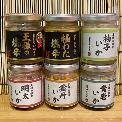 [定期便]塩辛 瓶詰め 6種セット 各1本[焼きわた 明太子 ゆず 雲丹 青唐][極みわた][おつまみ 惣菜 海鮮 珍味 お取り寄せ ギフト お中元 お歳暮 父の日 母の日 贈り物 日本酒 焼酎]