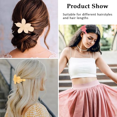 Pinzas para el cabello con flores grandes planas miniatura 6