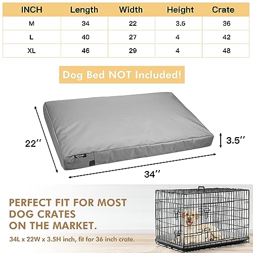 Dog-Bed-Cover-Replacement-Washable-Waterproof-Large-Pet-Canvas-Dog-Crate-Kennel-Removable-Covers-with-Zipper-34x22x35-InchesGray - Cucciolini Doodles Dog-Bed-Cover-Replacement-Washable-Waterproof-Large-Pet-Canvas-Dog-Crate-Kennel-Removable-Covers-with-Zipper-34x22x35-InchesGray
