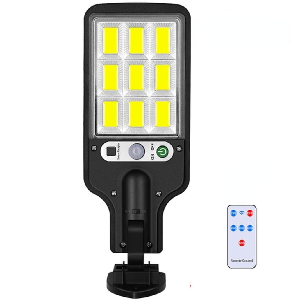 LED Solar Light Outdoor Garden PIR Motion Sensor 3 Modes Lamp Security Street Lamp Wall Yard (with remote,D)