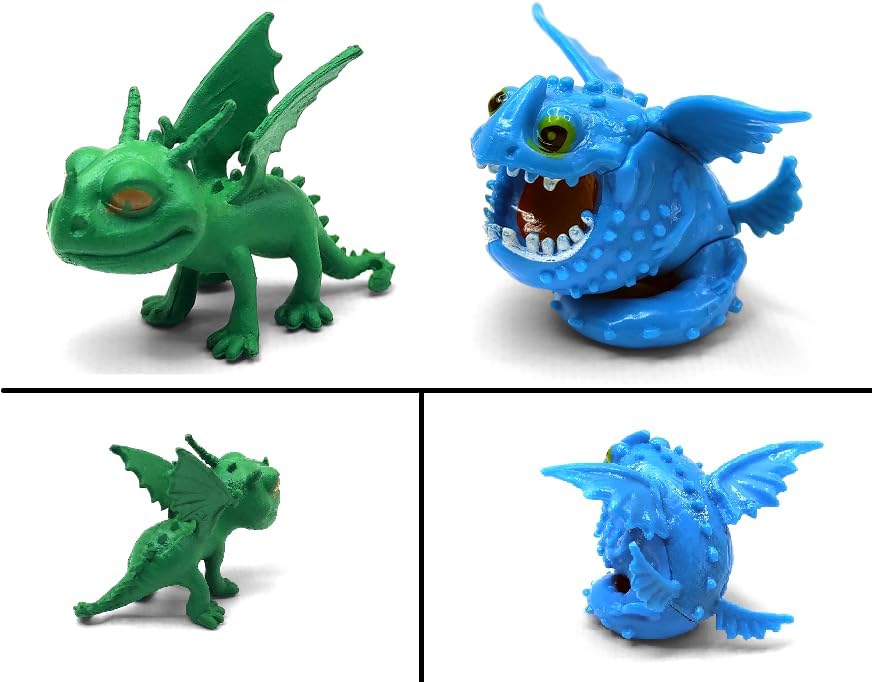 Miniatura 2 de Dragones (juego de 12 piezas), Furia nocturna (sin diente)  Mini figuras de acción  Figuras de decoración de pastel  Juguetes de regalo de juguete