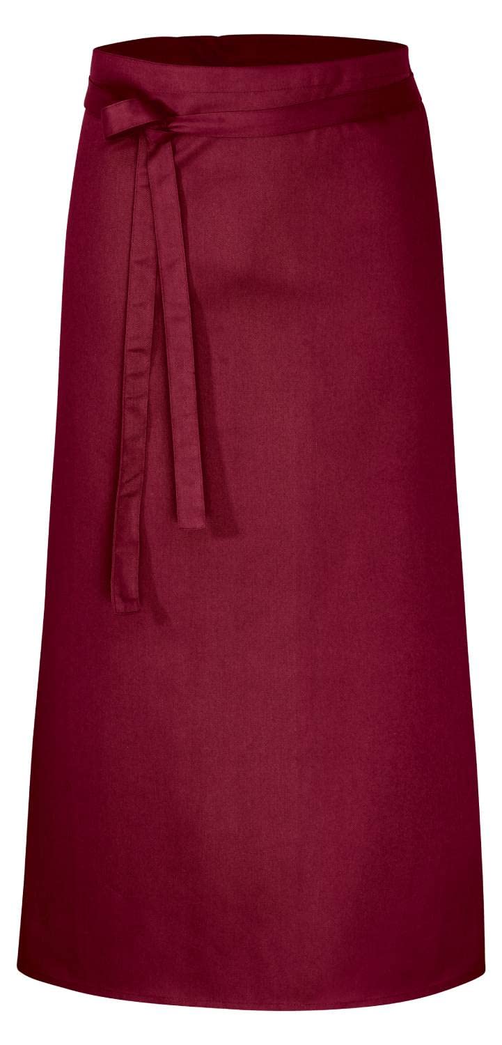 DESERMO - Juego de 5 Delantales de 100 cm x 100 cm (Largo x Ancho), Delantal Profesional Mujer y Hombre, Mezcla innovadora de algodón y poliéster, Color Burdeos