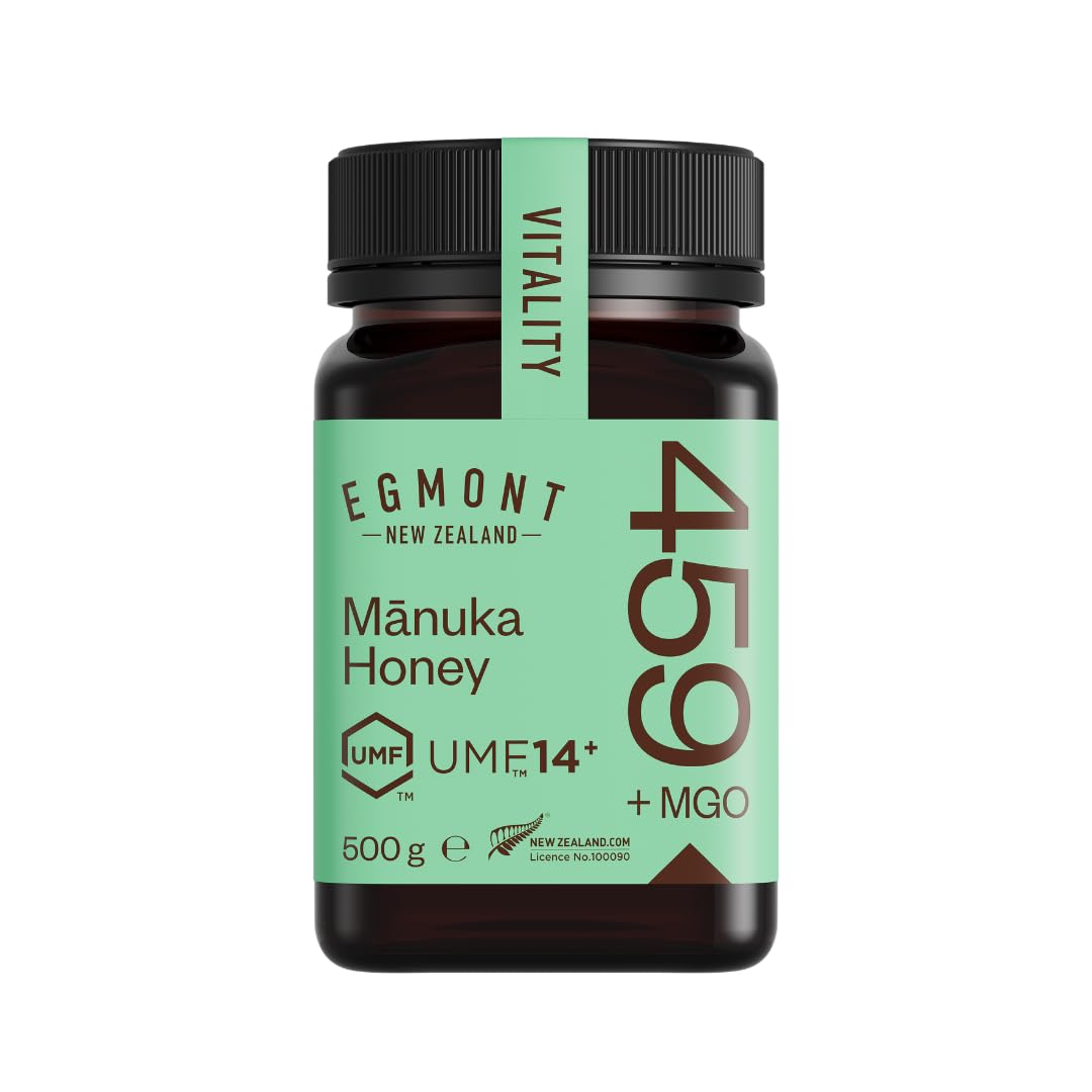 Egmont Honey Manuka Honig 459+ MGO 14+ UMF 500g | Zertifizierter MGO- und UMF-Inhalt | Roher Honig 100% Natürlich | Hergestellt in Neuseeland