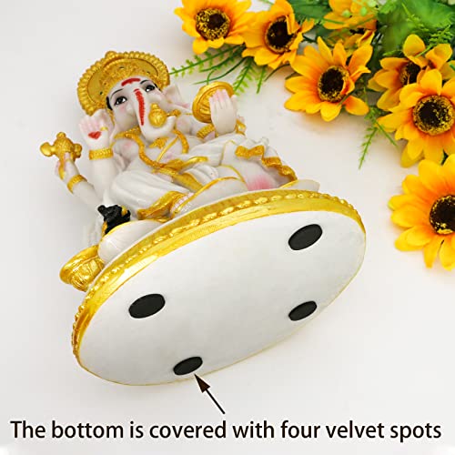 Hindu God Ganesh Chaturthi Figurine - 8.4”H Indian Idol Ganesha Statue Ganpati Elephant Hindu God Pooja Item Diwali Decoration Home Office Meditation Room Temple Mandir Altar Shrine Puja Decor #TOP6