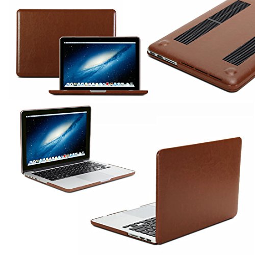LOVE MY CASE / NEW PU Leather BROWN Coated HARD CASE, Hard Shell, Cover for Apple MacBook Pro 13-inch with Retina Display. WILL NOT FIT NON-RETINA DISPLAY MODELS, [Importado de UK]