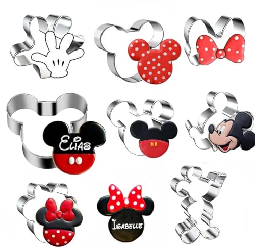 8 Stück Mickey Mouse Ausstecher,Ausstechform aus Edelstahl,Mouse...