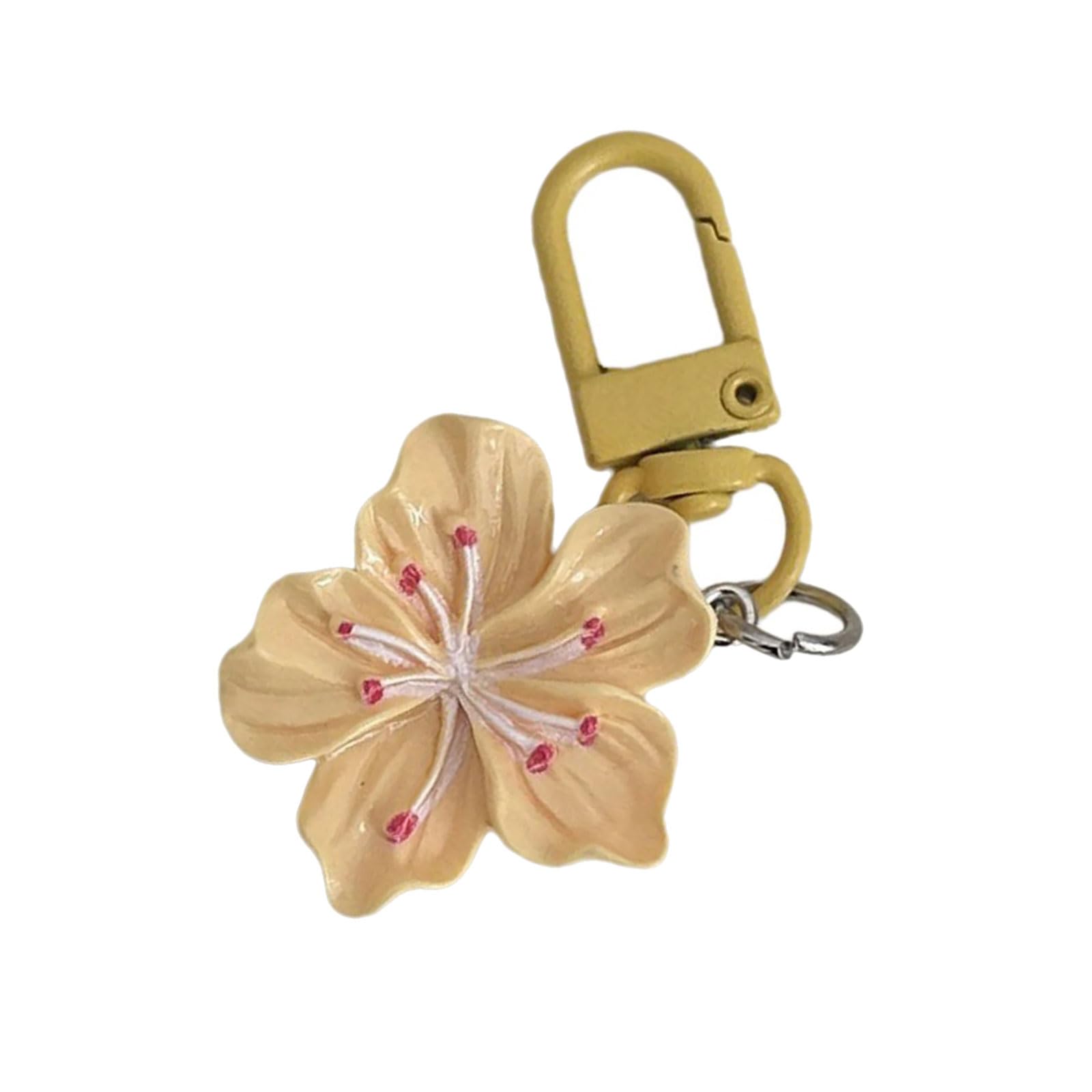 Tsophreniq Keychain Delicate Flower Bag Pendant Fashion Holder Acrylic Texture Perfect for Adding a Touch to Any Bag Stylish Holder