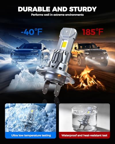 Image of Marsauto M1S H7 Fog Light Bulbs 2-Pack, 80000LM 6000K Cool White, Plug and Play Direct Fit, 1:1 Halogen Size, 80,000+ Hours, CANbus Error-Free for 99% Vehicles
