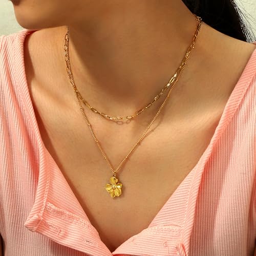 14K Gold Heart Necklace for Women Boho stainless steel waterproof Cute Dainty Love Pendant Necklaces for Women3