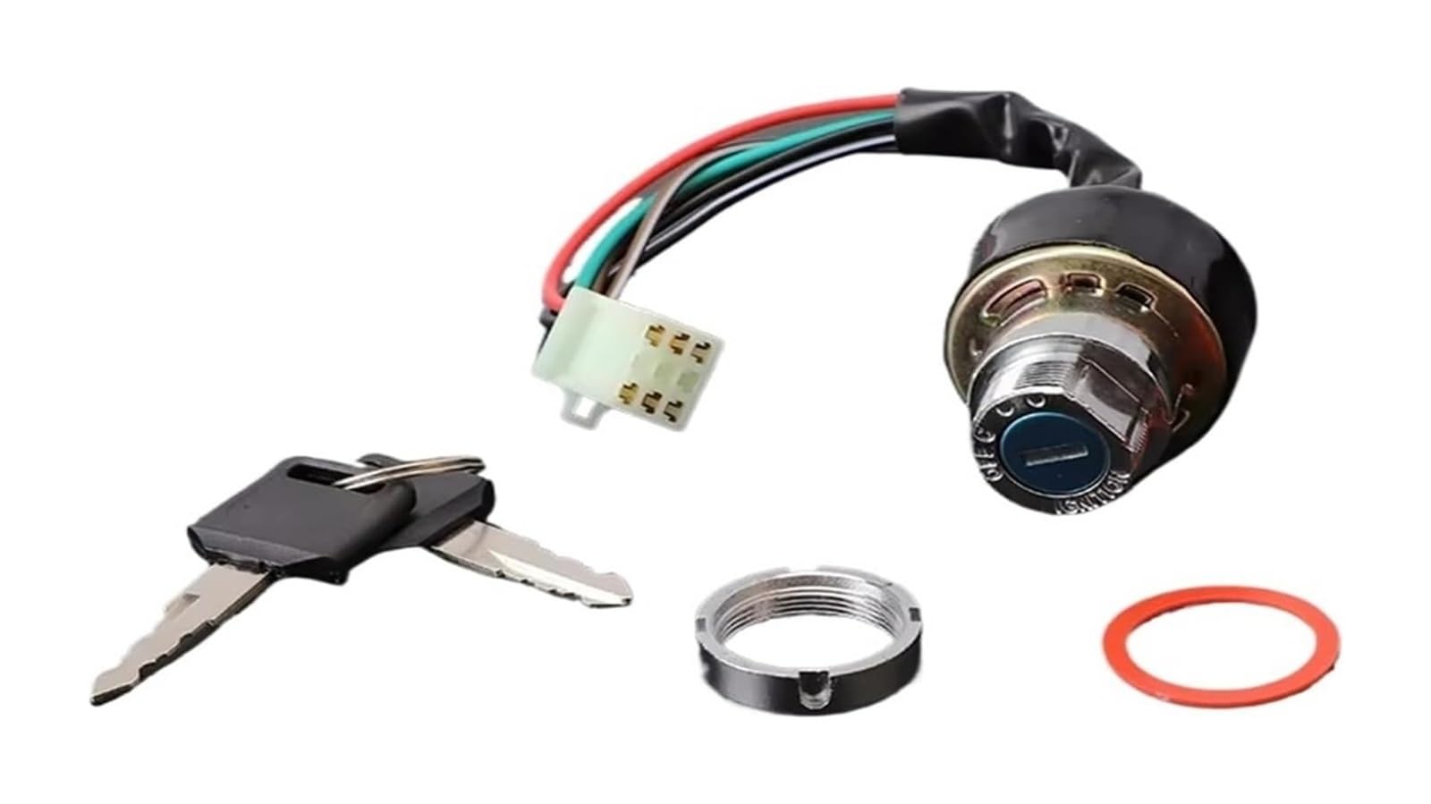 para Suz&uki Interruptor Encendido Scooter ATV Motocross Karts Coche Motocicleta 3 Posiciones 6 Cables con 2 Llaves Interruptor Encendido Motocicleta