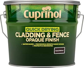 New 2017 Cuprinol Quick Drying Cladding & Fence Opaque Rustic Walnut 10 litres