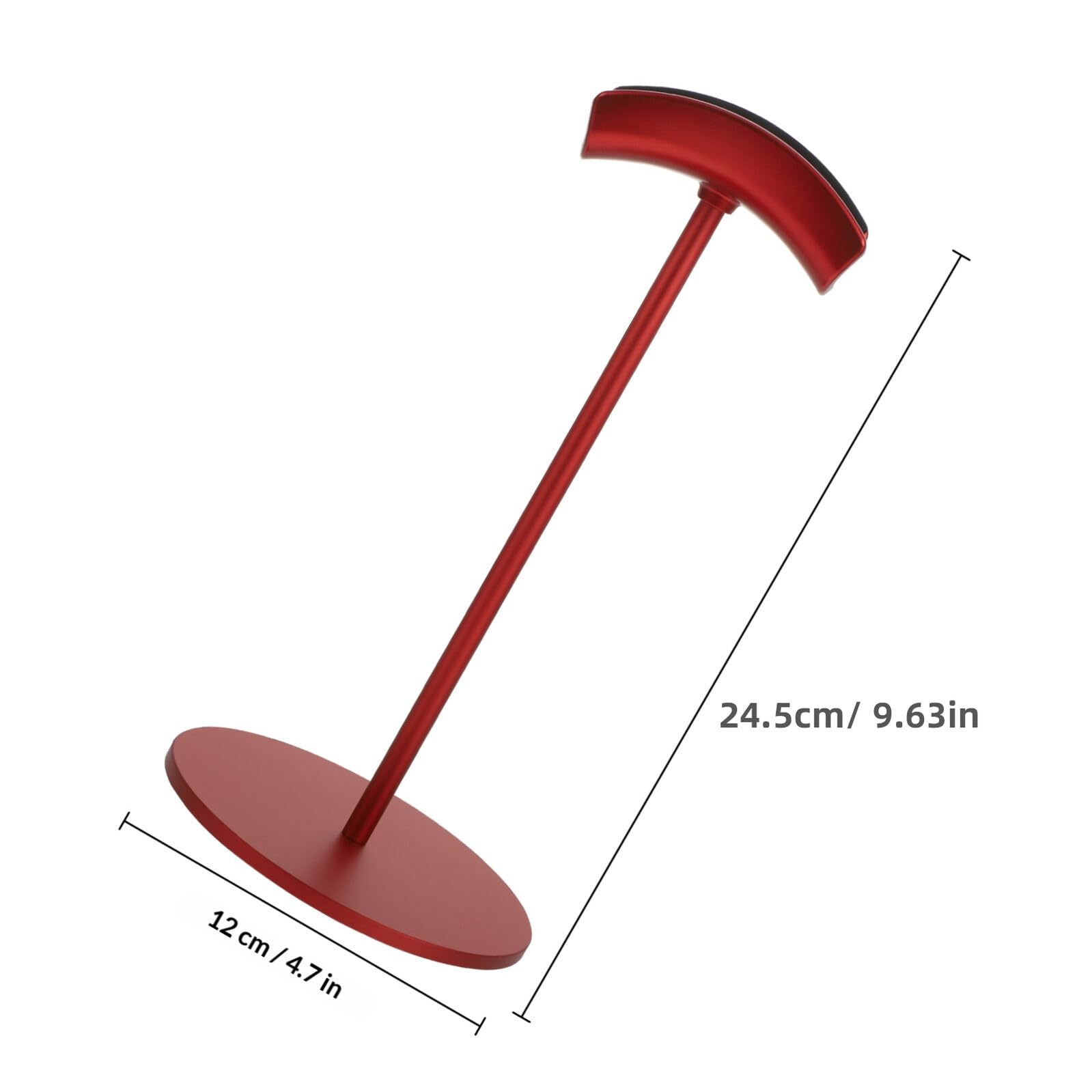 PartyKindom Supporto per Cuffie da Tavolo in Lega di Alluminio e Gomma Rosso, Leggero e Adatto a Tutte le Cuffie, per Scrivania e Postazioni di Lavoro Desktop
