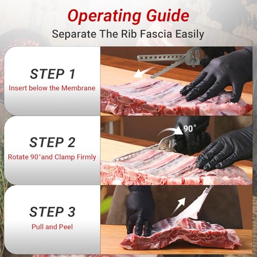 Herramienta para remover membrana de costillas de acero inoxidable miniatura 5