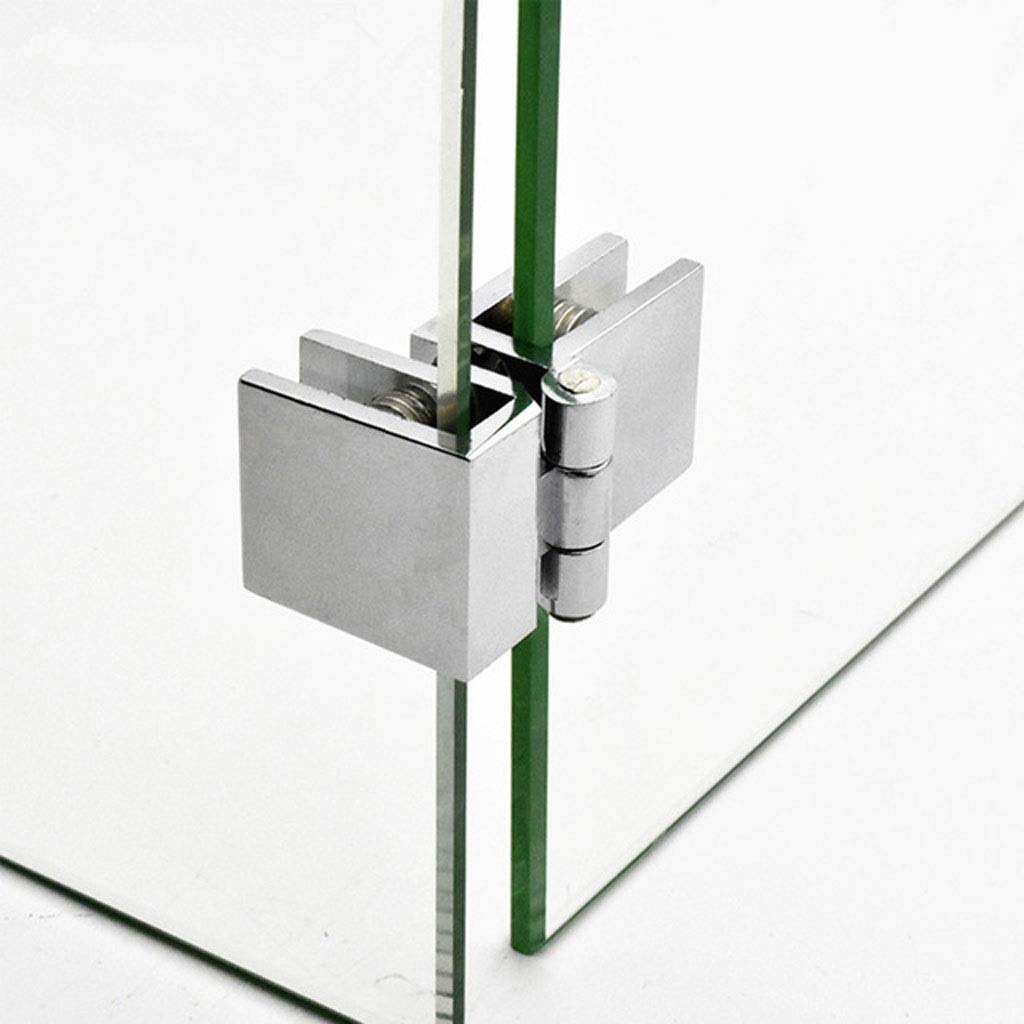 Myxjx One Color Hinges, 90,180 Degree Bilateral Clip Home Easy Install Glass Clamp Zinc Practical Bathroom Furniture Cupboard