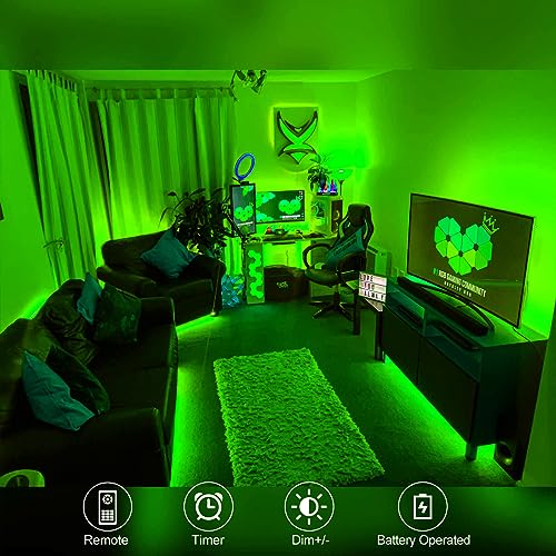 Image of echosari Strip Lights Battery Powered with Remote Timer for Cabinet Shelve (Pack of 3)