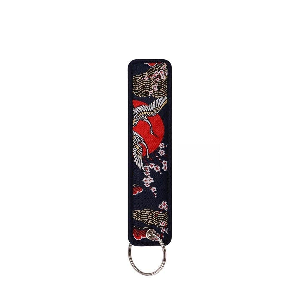 Sslvya 5Pcs 5 Pcs Japanese Embroidery Key Fobs Backpack Key Tags Motorcycles Keychain Keyrings Accessories Cool Keychains Gift