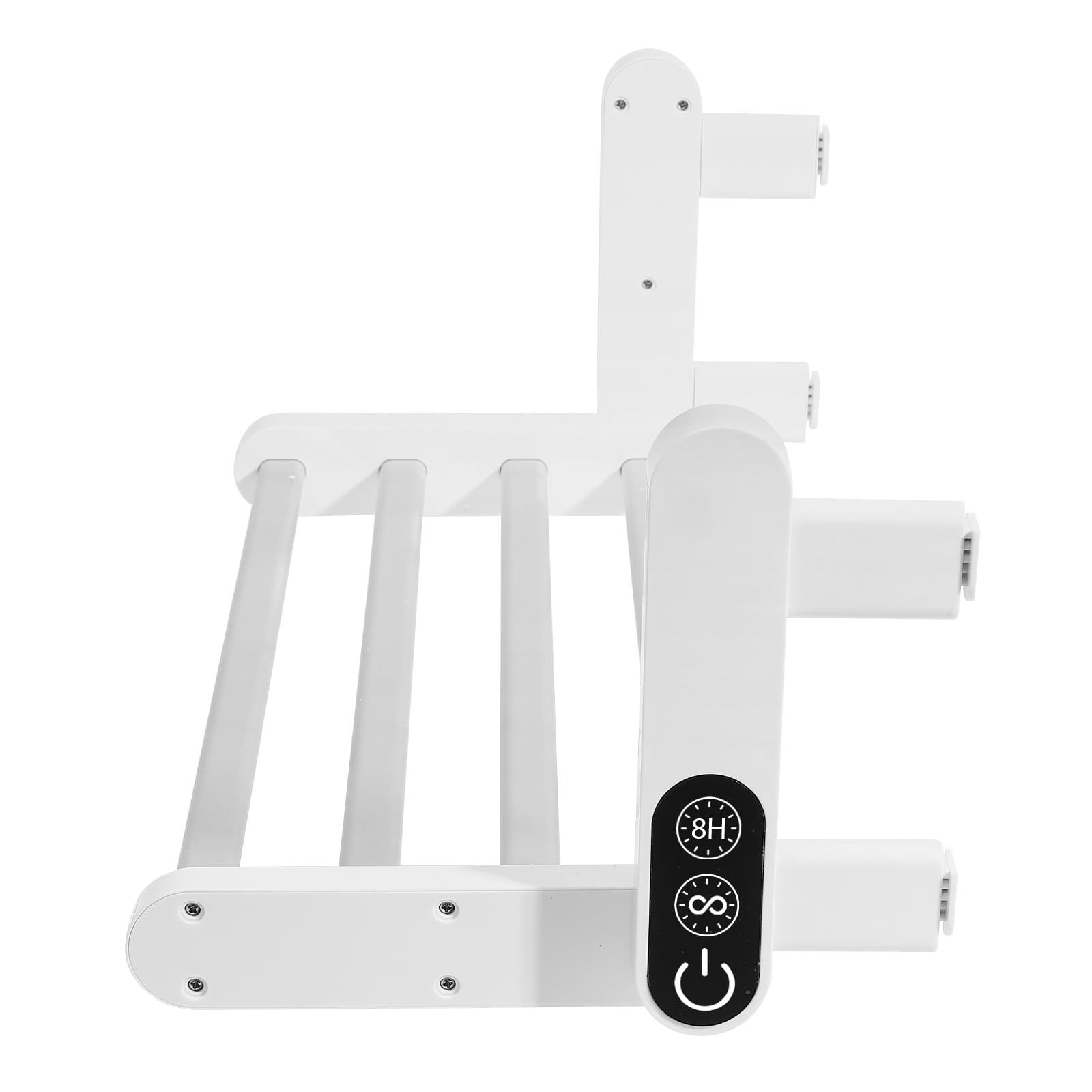 Elektrischer Handtuchhalter 55°C Thermostat 36W Heizkörper Wandmontage Handtuchwärmer 90° Faltbar und 8H Timer 55 * 11 * 21cm Klein Bad Handtuchtrockner Weiß Handtuchheizkörper