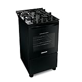 Fogão Brastemp 4 Bocas Preto com mesa de vidro e dupla chama Bfo4xae...