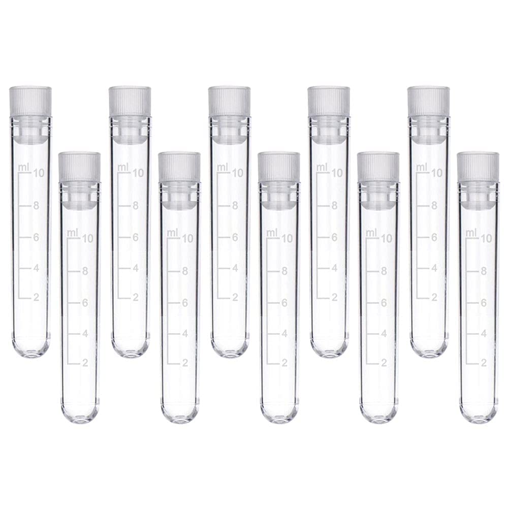 QUNINE 50 Uds. 10ml Laboratorios de plástico Tubos de ensayo congelados Vial Sello contenedores de Muestra