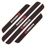 Bettway 4pcs/Set Car Door Sill Plate Protectors - Black PVC Soft Rubber Front/Rear Door Sill Scuff...
