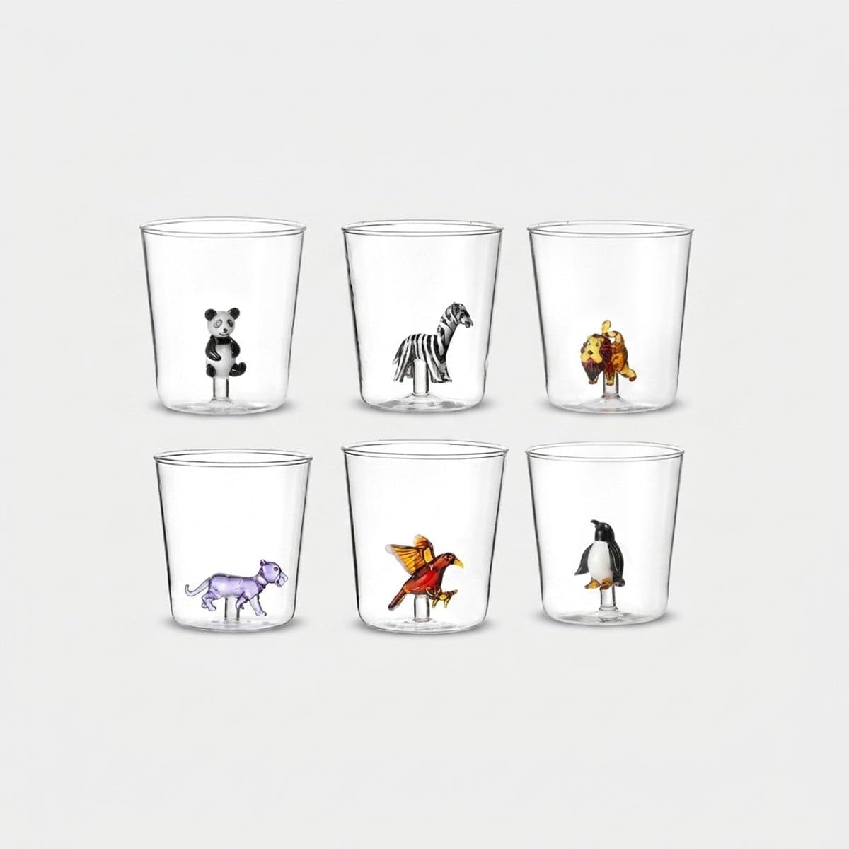 Produce Shop Savana Family Mix 6 - Juego de 6 vasos de cristal artesanales