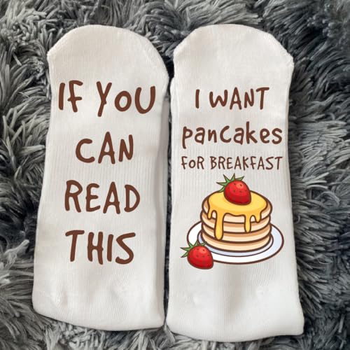 Funky Fun Socks Pancakes – Funny Breakfast Unisex Food Lover Gift | If You Can Read This Waffles Socks2