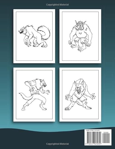 Independently Published Place, Coloring Werewolf Coloring Book For Kids: Fun Halloween Activity Book For Boys And Girls With Illustrations Of Werewolves thumb #1
