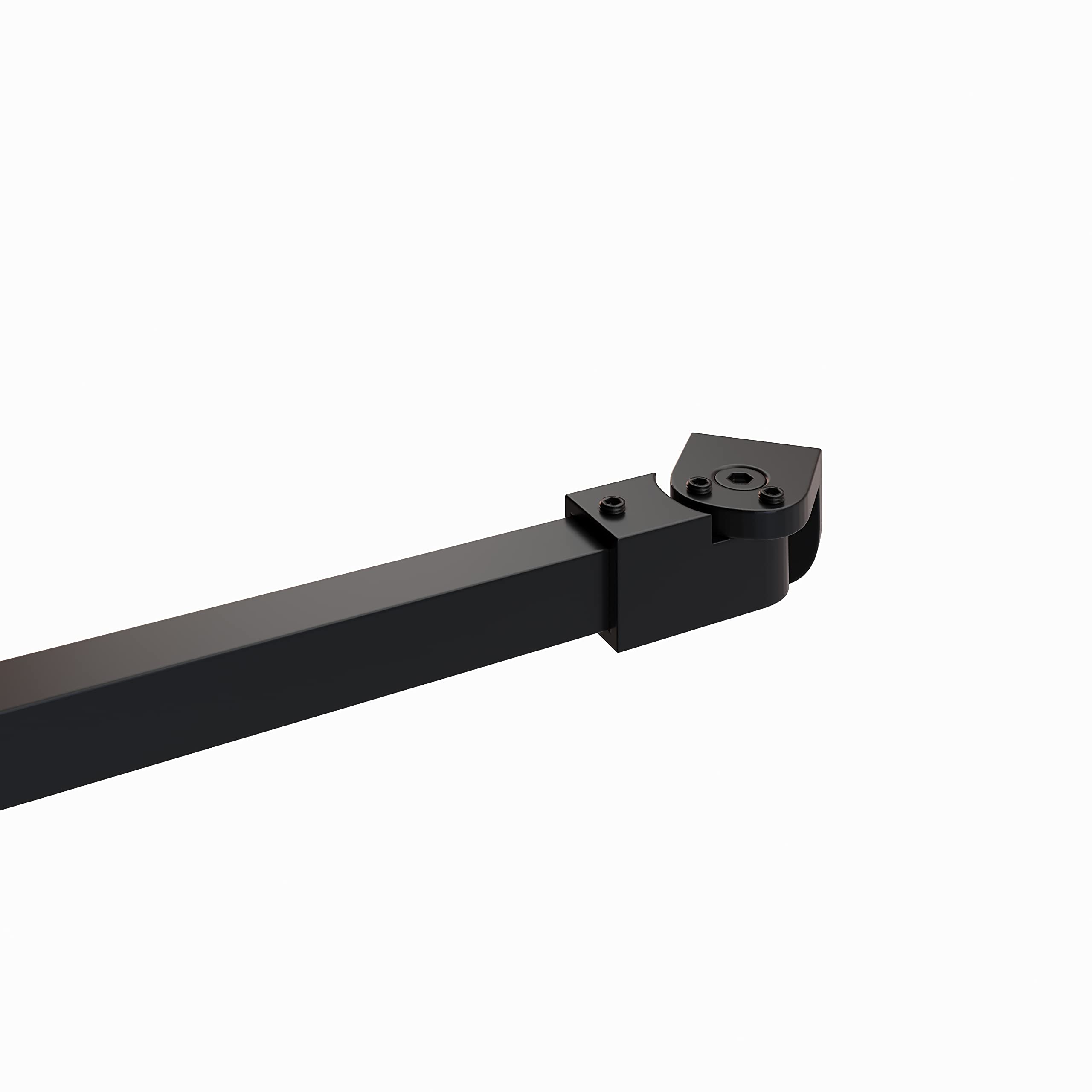 iflair Czarny drążek pod kątem 6810 mm do chodzenia po ściankach prysznicowych z obrotowym przegubem 180° - stabilizator ze stali nierdzewnej V2A długość 48 cm do szklanego prysznica