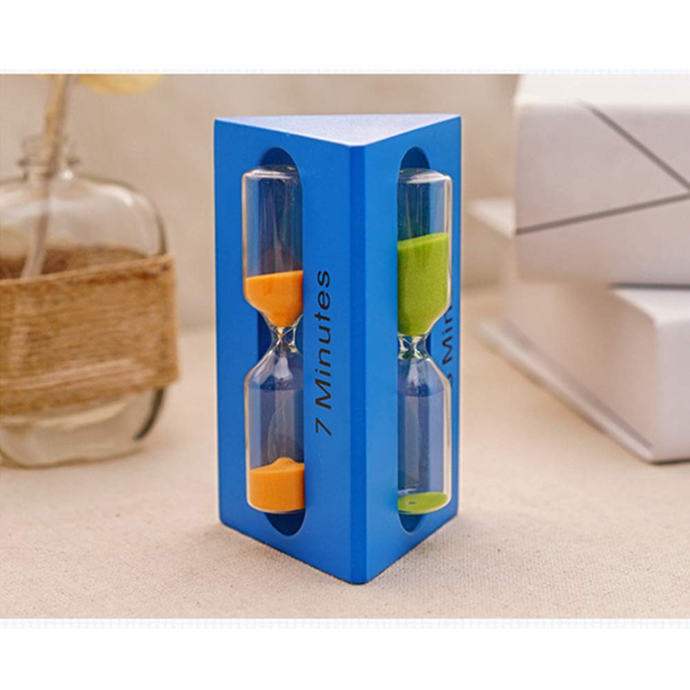Clessidra 3/5/7 Minuti Ornamenti a Clessidra Triangolare Desktop S Sabbia Timer Craft Decorazione Squisita Orologio Bambini Dono Regalo Domestico in Legno Clessidra Magnetica (Size : White)