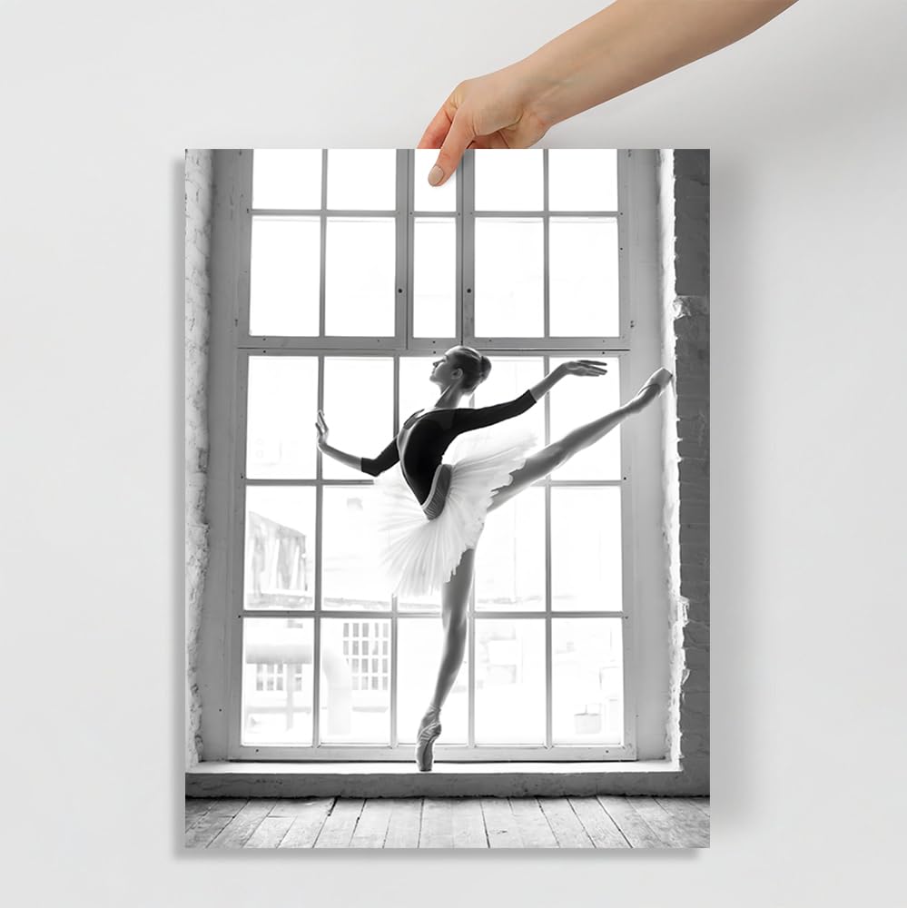 Amazon.co.jp: KUBAPIG 黒と白のバレエダンサーガールポスター抽象