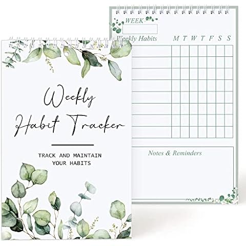 55 Sheets Weekly Habit Tracker Weekly Planner Spiral Notebook Habit Tracker Journal Spiral Bound Habit Planner Weekly Planner Notebook Weekly Planner Notebook for College Student Weekly Organizer Cover