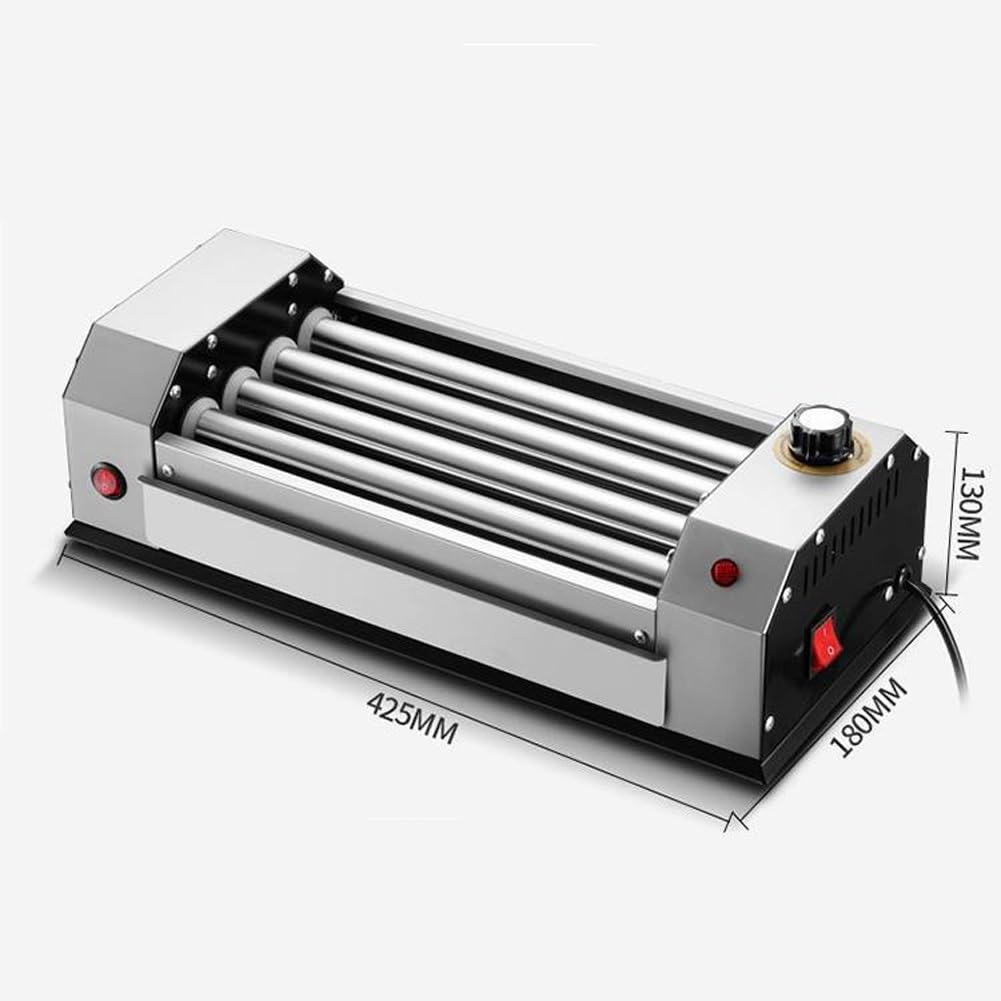 Macchina Per Hot Dog, Macchina Per Cuocere Salsicce In Acciaio Inox, Piano Di Lavoro Con 4 Rulli Antiaderenti, Grill Per Salsicce Con Rotazione A 360°, Controllo Della Temperatura, Per Cucina, Colazi