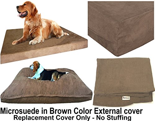 Dogbed4less External Pet Bed Cover with Zipper Liner for Extra Large Dog, 55"X37"x4" XXL, Brown - Replacement Cover Only - Thumbnail 4