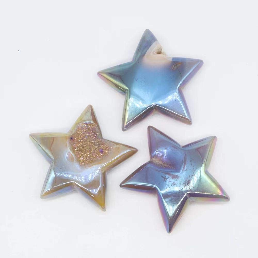 1pc Angel Aura Druzy Agate Geode Star for Regalo Inicio Colecciones