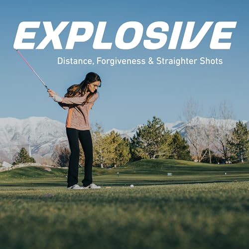 Precise M5 Womens Golf Clubs Full Set, Titanium Driver, S.S. Fairway, S.S. Hybrid, S.S. 5-PW Irons, Putter, Stand Bag, 3 H/C's, Golf Clubs Women Right Handed, Pink