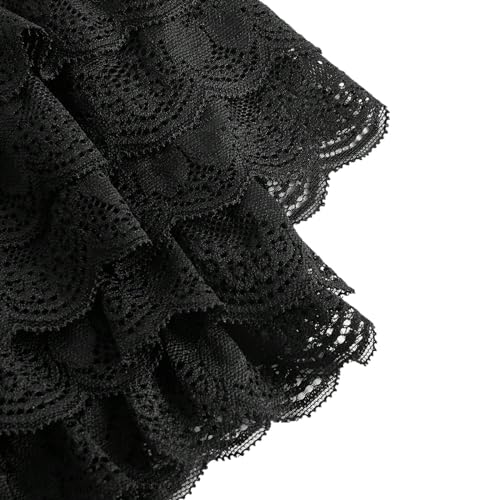 Image of Women Ruffle Bloomers Y2k Lace Trim Lolita Pettipants Cute Layered Frill Pumpkin Bottom Shorts Sweet Booty Panties