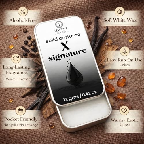 Image of IDITRI EXPORT Solid Perfume |x signature&pineapple Alcohol Free Wax Perfume Balm, Long Lasting | Pocket Tin 12g, Pack Of 2| Non Greasy Smooth Glide, Travel Friendly Unisex Gifts He Or Her