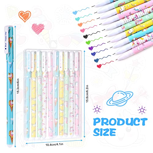 OFFCUP Cute Colour Pens, 10pcs Unicorn Gel Pens - Image 2
