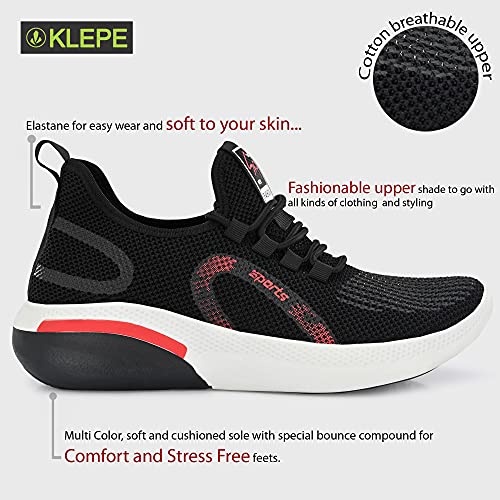 Image of Klepe Black Red Running Shoes