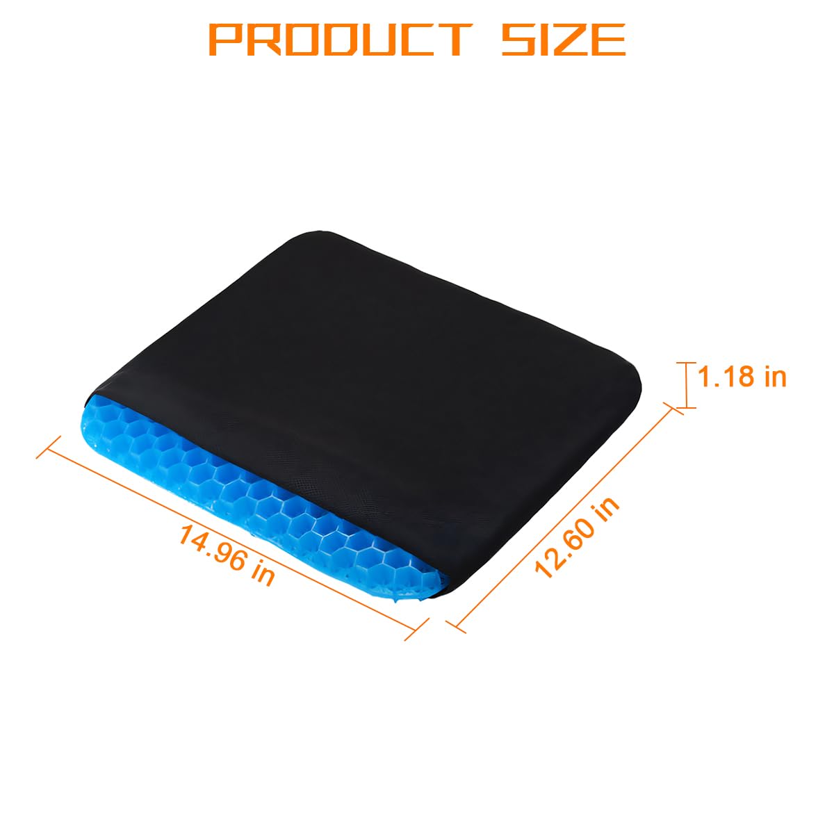 Osilly Cojín de gel para asiento de coche para sentarse durante mucho tiempo, suave, transpirable, para silla de oficina, silla de ruedas con funda antideslizante, funda de asiento gruesa para aliviar