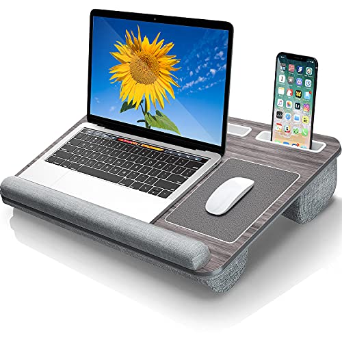 Gimars Home Office Lap Desk Fits up to 17 Inches Laptop with Cushion Wrist Rest, Mouse Pad, Tablet and Phone Holder