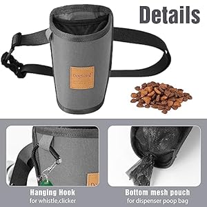 Dog-Treat-PouchPet-Treat-Bag-with-Adjustable-Waist-BeltOutdoor-Training-Pouch-for-DogPortable-Walking-Bag-with-Poop-Bag-DispenserPuppy-Snack-Pocket3-Ways-to-WearDog-Training-Accessory-Grey - Cucciolini Doodles   Dog-Treat-PouchPet-Treat-Bag-with-Adjustable-Waist-BeltOutdoor-Training-Pouch-for-DogPortable-Walking-Bag-with-Poop-Bag-DispenserPuppy-Snack-Pocket3-Ways-to-WearDog-Training-Accessory-Grey