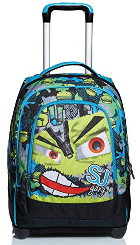 Valigeria Blu Scuola \u0026 Viaggio Big Trolley SJ Gang Facce da SJ 2 in 1 Zaino  con Cross-Over System urban-earth.co.uk
