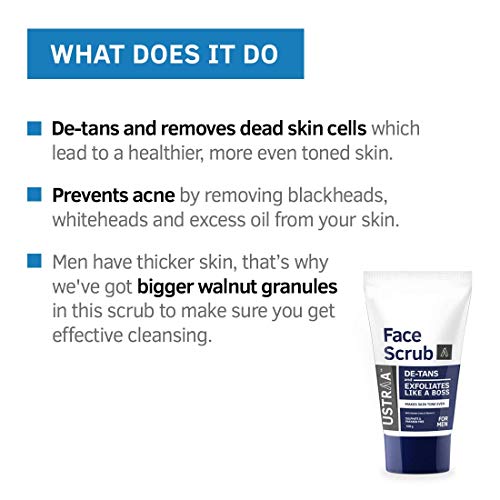 Ustraa Face Wash Neem & Charcoal - 100g and Face Scrub - De Tan - 100g - Image 7