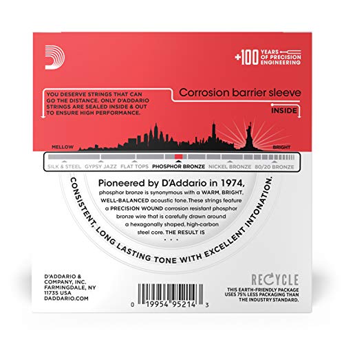 D’Addario Cordes Guitare Acoustique | Corde Guitare Folk | EJ17-10P | Cordes en bronze phosphoreux pour guitare… - Les Beatles, Paul McCartney, John Lennon, RIngo Starr, George Harrison D'Addario Cordes Guitare Acoustique | Corde Guitare Folk | EJ17-10P | Cordes en bronze phosphoreux pour guitare… – Image 3